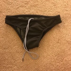 Dark grey jolyn drawstring bikini bottoms